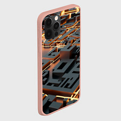 Чехол для iPhone 12 Pro Max 3D абстрактная схема, цвет: 3D-светло-розовый — фото 2