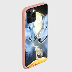 Чехол для iPhone 12 Pro Max ВОЛК В НОЧИ D, цвет: 3D-светло-розовый — фото 2