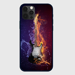 Чехол для iPhone 12 Pro Max Гитара огня, цвет: 3D-черный