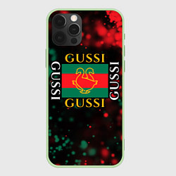 Чехол для iPhone 12 Pro Max GUSSI ГУСИ, цвет: 3D-салатовый