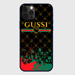 Чехол для iPhone 12 Pro Max GUSSI ГУСИ, цвет: 3D-черный