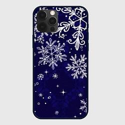 Чехол для iPhone 12 Pro Max Новогодние снежинки, цвет: 3D-черный