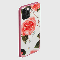 Чехол для iPhone 12 Pro Max Нежные розы, цвет: 3D-малиновый — фото 2