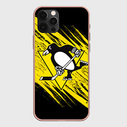 Чехол для iPhone 12 Pro Max Pittsburgh Penguins Sport, цвет: 3D-светло-розовый