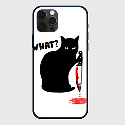 Чехол для iPhone 12 Pro Max What Cat, цвет: 3D-черный