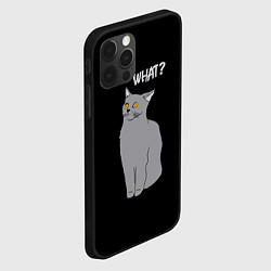 Чехол для iPhone 12 Pro Max What cat, цвет: 3D-черный — фото 2