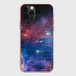 Чехол для iPhone 12 Pro Max Glitch space, цвет: 3D-светло-розовый