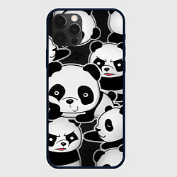 Чехол для iPhone 12 Pro Max Смешные панды, цвет: 3D-черный