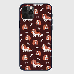 Чехол для iPhone 12 Pro Max Спаниели, цвет: 3D-черный