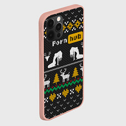Чехол для iPhone 12 Pro Max Pornhub свитер с оленями, цвет: 3D-светло-розовый — фото 2