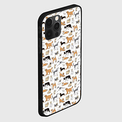 Чехол для iPhone 12 Pro Max Узор собаки много, цвет: 3D-черный — фото 2