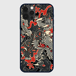 Чехол iPhone 12 Pro Max Самурай Якудза, драконы