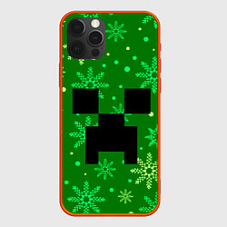 Чехол iPhone 12 Pro Max ЗИМНИЙ MINECRAFT