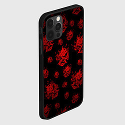 Чехол для iPhone 12 Pro Max Samurai pattern - красный, цвет: 3D-черный — фото 2