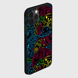 Чехол для iPhone 12 Pro Max КОСМИЧЕСКИЙ НЕОН, цвет: 3D-черный — фото 2