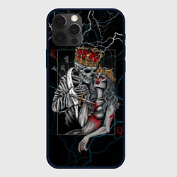 Чехол для iPhone 12 Pro Max The Skull King and Queen, цвет: 3D-черный