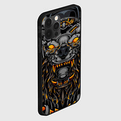 Чехол для iPhone 12 Pro Max Хищный лев киборг, цвет: 3D-черный — фото 2