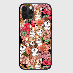 Чехол iPhone 12 Pro Max Корги & Цветы