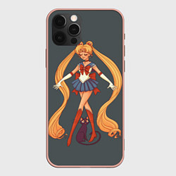 Чехол для iPhone 12 Pro Max Sailor Moon Сейлор Мун, цвет: 3D-светло-розовый