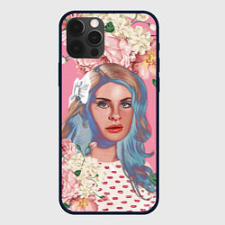 Чехол для iPhone 12 Pro Max Лана дел рей в цветах, цвет: 3D-черный