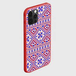 Чехол для iPhone 12 Pro Max Русские народные узоры, цвет: 3D-красный — фото 2