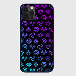 Чехол iPhone 12 Pro Max GENSHIN IMPACT NEON