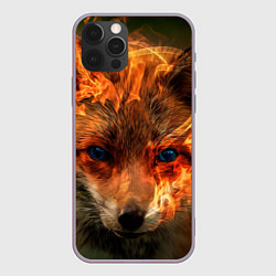 Чехол для iPhone 12 Pro Max Огненная лиса, цвет: 3D-серый