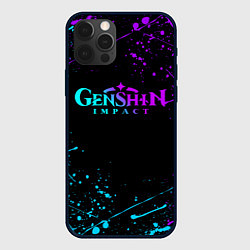 Чехол iPhone 12 Pro Max GENSHIN IMPACT NEON LOGO