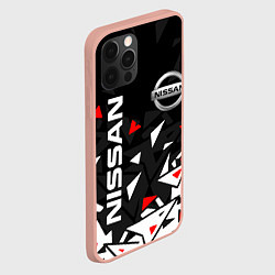 Чехол для iPhone 12 Pro Max NISSAN НИССАН ОСКОЛКИ, цвет: 3D-светло-розовый — фото 2
