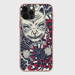 Чехол для iPhone 12 Pro Max Кицунэ Маска лисы Z, цвет: 3D-светло-розовый