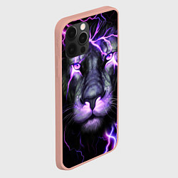 Чехол для iPhone 12 Pro Max НЕОНОВЫЙ ЛЕВ NEON LION, цвет: 3D-светло-розовый — фото 2