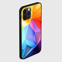 Чехол для iPhone 12 Pro Max Радужная геометрия, цвет: 3D-черный — фото 2