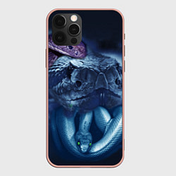 Чехол для iPhone 12 Pro Max Мифические змеи, цвет: 3D-светло-розовый