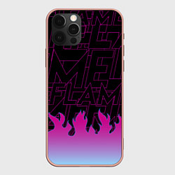 Чехол для iPhone 12 Pro Max РОЗОВОЕ ПЛАМЯ PINK FLAME, цвет: 3D-светло-розовый
