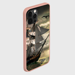 Чехол для iPhone 12 Pro Max Парусник, цвет: 3D-светло-розовый — фото 2