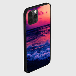 Чехол для iPhone 12 Pro Max Закат на берегу, цвет: 3D-черный — фото 2