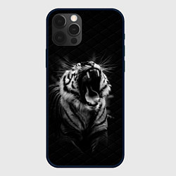 Чехол для iPhone 12 Pro Max Тигр рычит Tiger realistic, цвет: 3D-черный