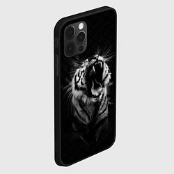 Чехол для iPhone 12 Pro Max Тигр рычит Tiger realistic, цвет: 3D-черный — фото 2