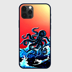 Чехол iPhone 12 Pro Max Кракен в Море Градиент