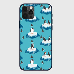 Чехол для iPhone 12 Pro Max Пингвины, цвет: 3D-черный
