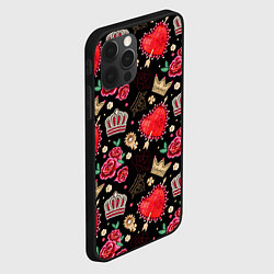 Чехол для iPhone 12 Pro Max Корона и розы, цвет: 3D-черный — фото 2