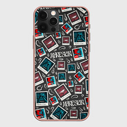 Чехол для iPhone 12 Pro Max Maneskin Pattern, цвет: 3D-светло-розовый