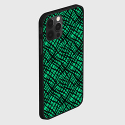 Чехол для iPhone 12 Pro Max Абстрактный зелено-черный узор, цвет: 3D-черный — фото 2
