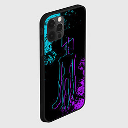 Чехол для iPhone 12 Pro Max НЕОНОВЫЙ СИРЕНОГОЛОВЫЙ, цвет: 3D-черный — фото 2