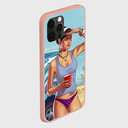 Чехол для iPhone 12 Pro Max Girl with coffee, цвет: 3D-светло-розовый — фото 2