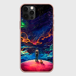 Чехол для iPhone 12 Pro Max Глубокий космос, цвет: 3D-светло-розовый