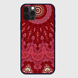 Чехол iPhone 12 Pro Max Красно-розовый калейдоскоп