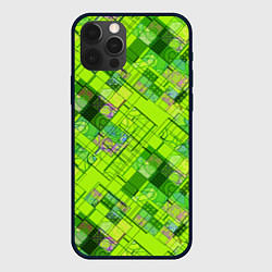 Чехол iPhone 12 Pro Max Ярко-зеленый абстрактный узор