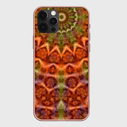 Чехол iPhone 12 Pro Max Оранжево-оливковый калейдоскоп