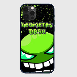 Чехол для iPhone 12 Pro Max Geometry Dash: Green Evil, цвет: 3D-черный